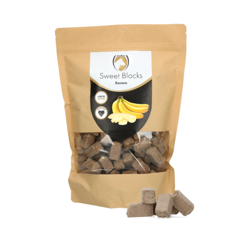 SKANĖSTAI ŽIRGAMS SWEET BLOCKS BANANA 1KG