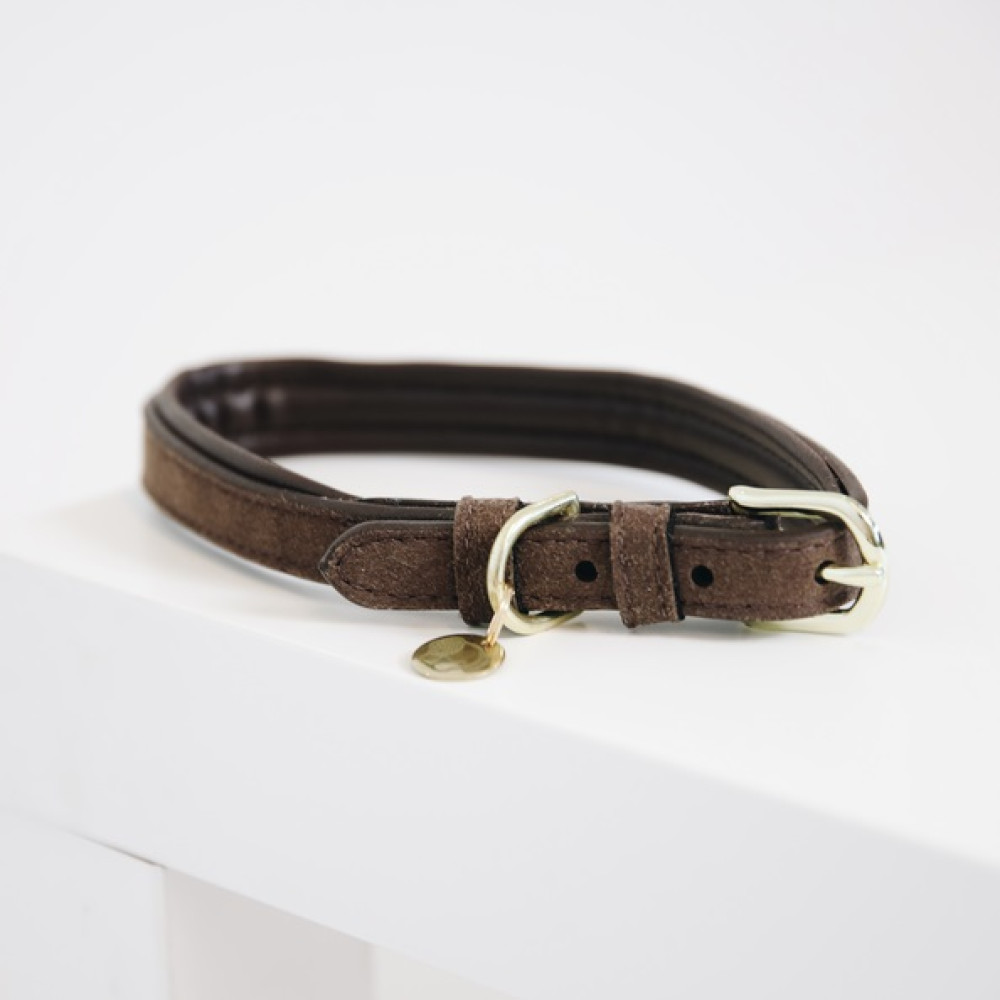 DOG COLLAR KENTUCKY VELVET (brown)