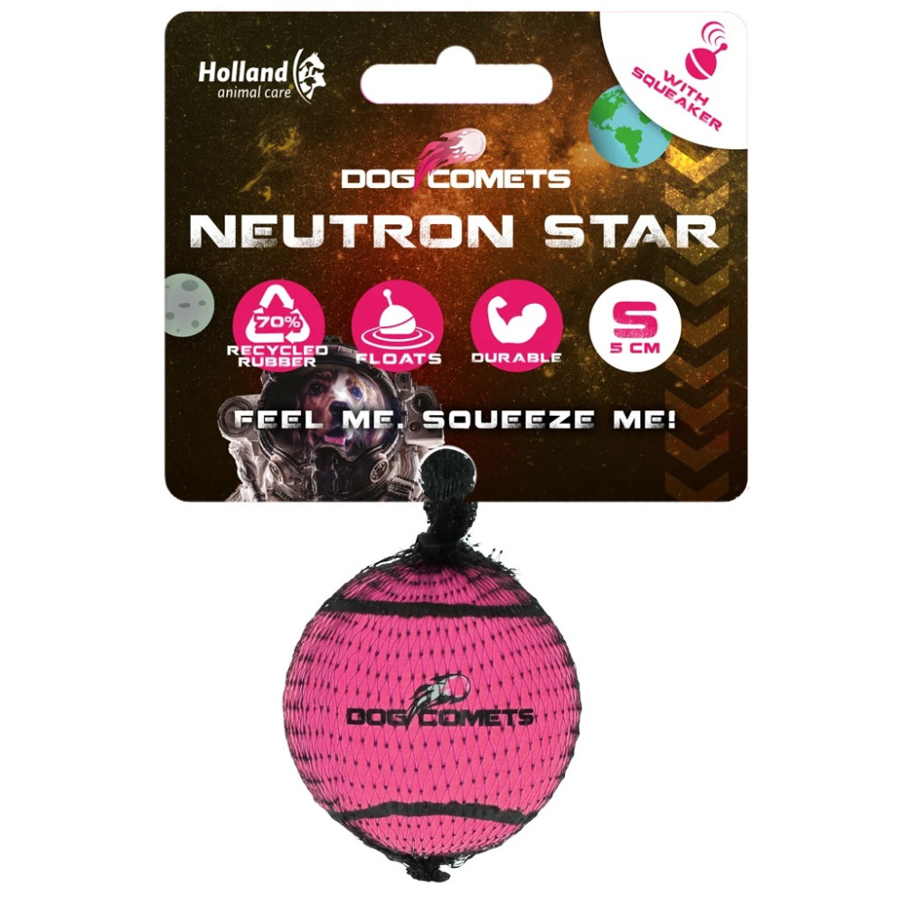 DOG TOY DOG COMETS NEUTRON STAR TENNISBALL S PINK
