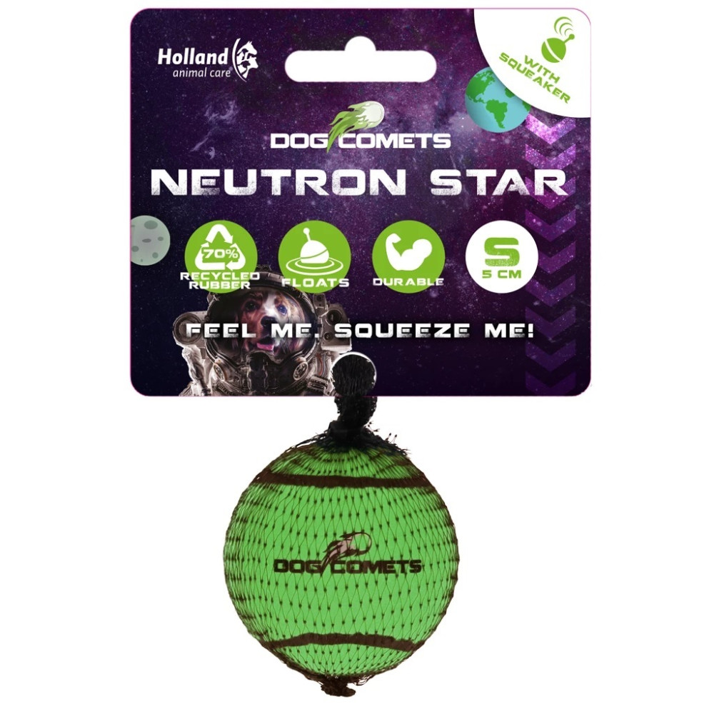 DOG TOY DOG COMETS NEUTRON STAR TENNISBALL S GREEN