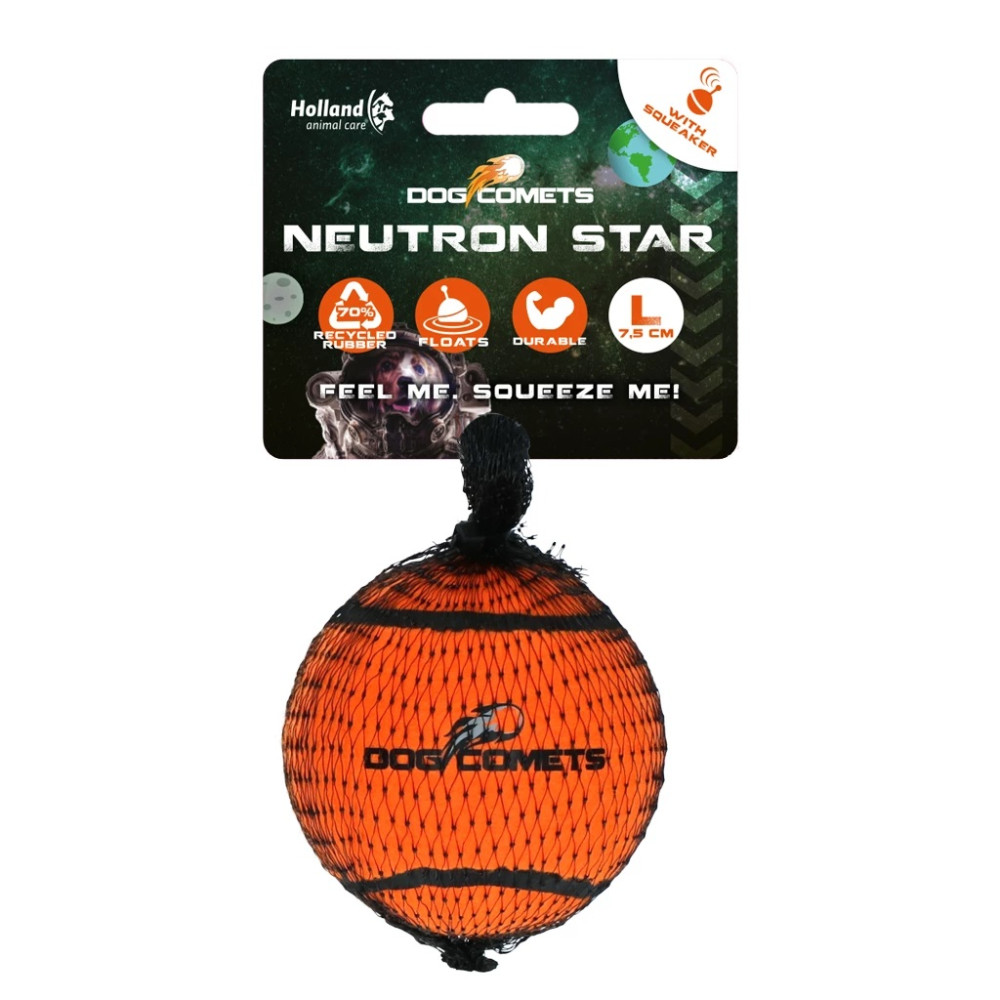 DOG TOY DOG COMETS NEUTRON STAR TENNISBALL L ORANGE