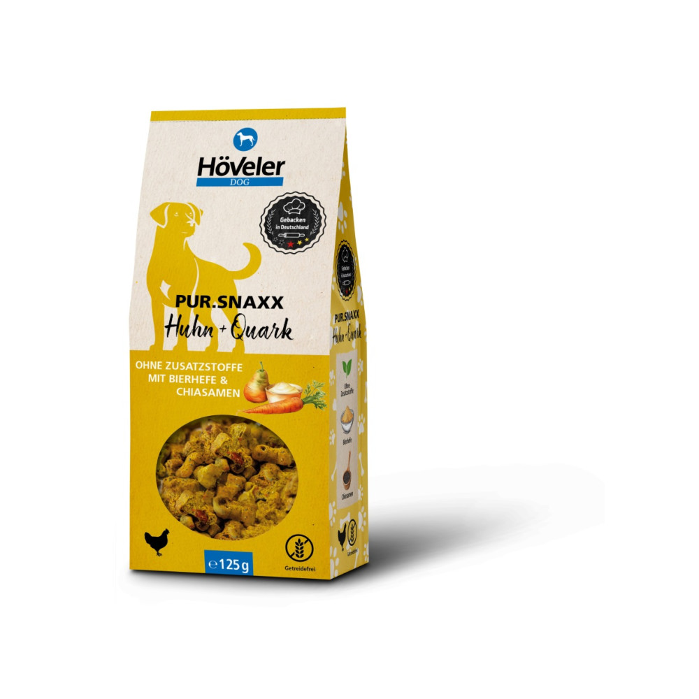SKANĖSTAI ŠUNIMS HOVELER PUR. SNAXX HUHN + QUARK 125G