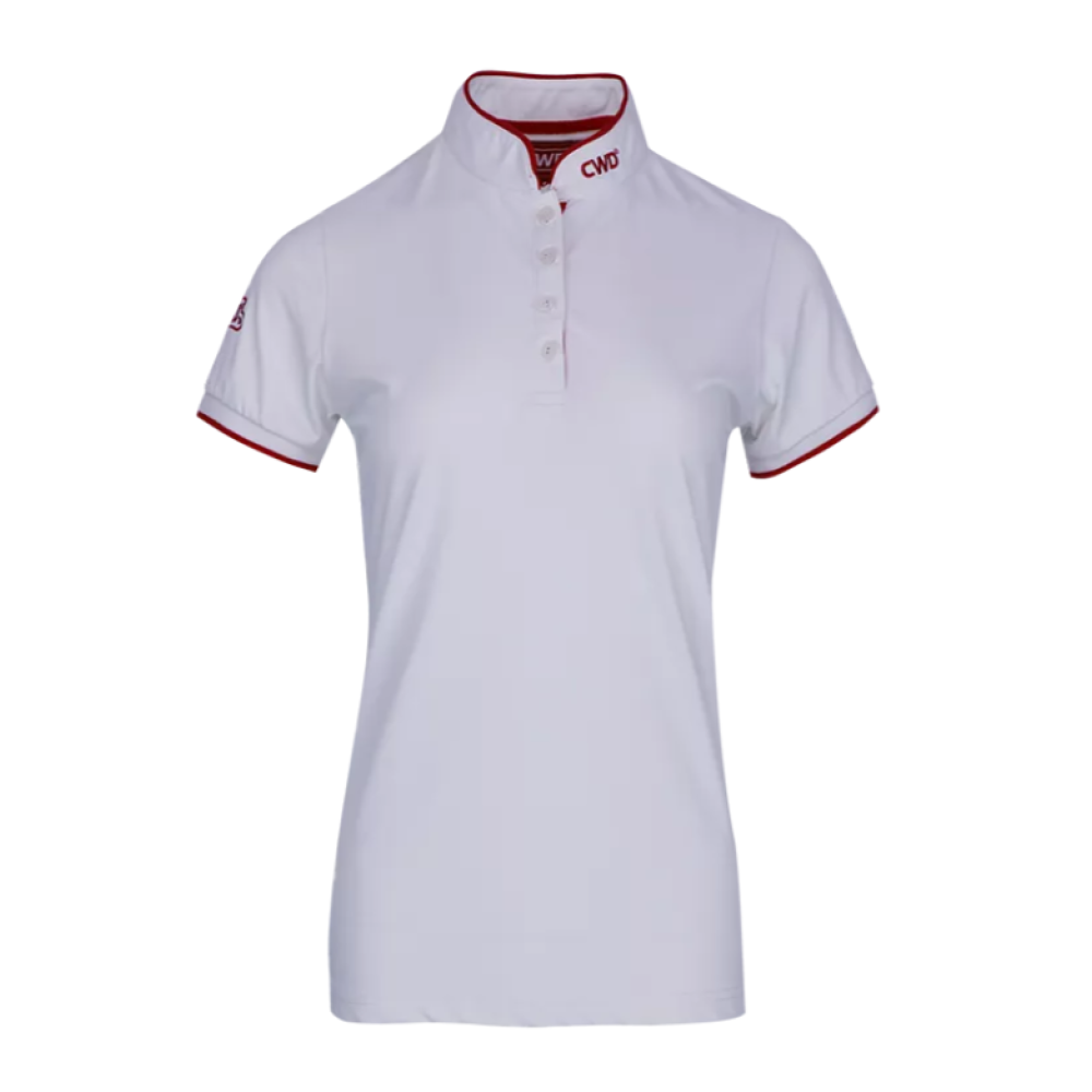 MOTERIŠKI VARŽYBINIAI MARŠKINĖLIAI CWD WHITE POLO