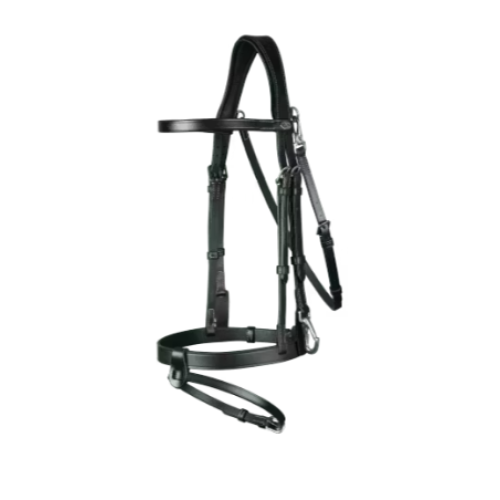 KAMANOS DYON FLAT LEATHER WITH SNAP HOOKS (Juoda)