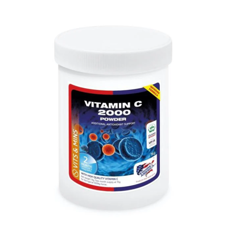 PAPILDAS ŽIRGAMS EQUINE AMERICA VITAMIN C 2000 POWDER 1KG