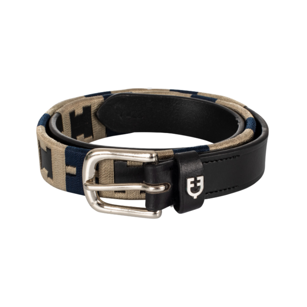 DIRŽAS EQUESTRO ENGLISH BELT WITH CONTRASTING EMBROIDERY (juoda)