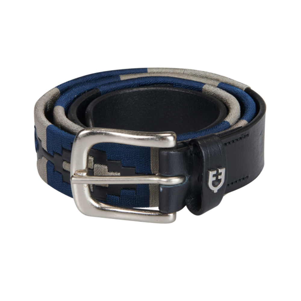 DIRŽAS EQUESTRO ENGLISH BELT WITH SOUTHWEST PATERN (black/navy/grey)