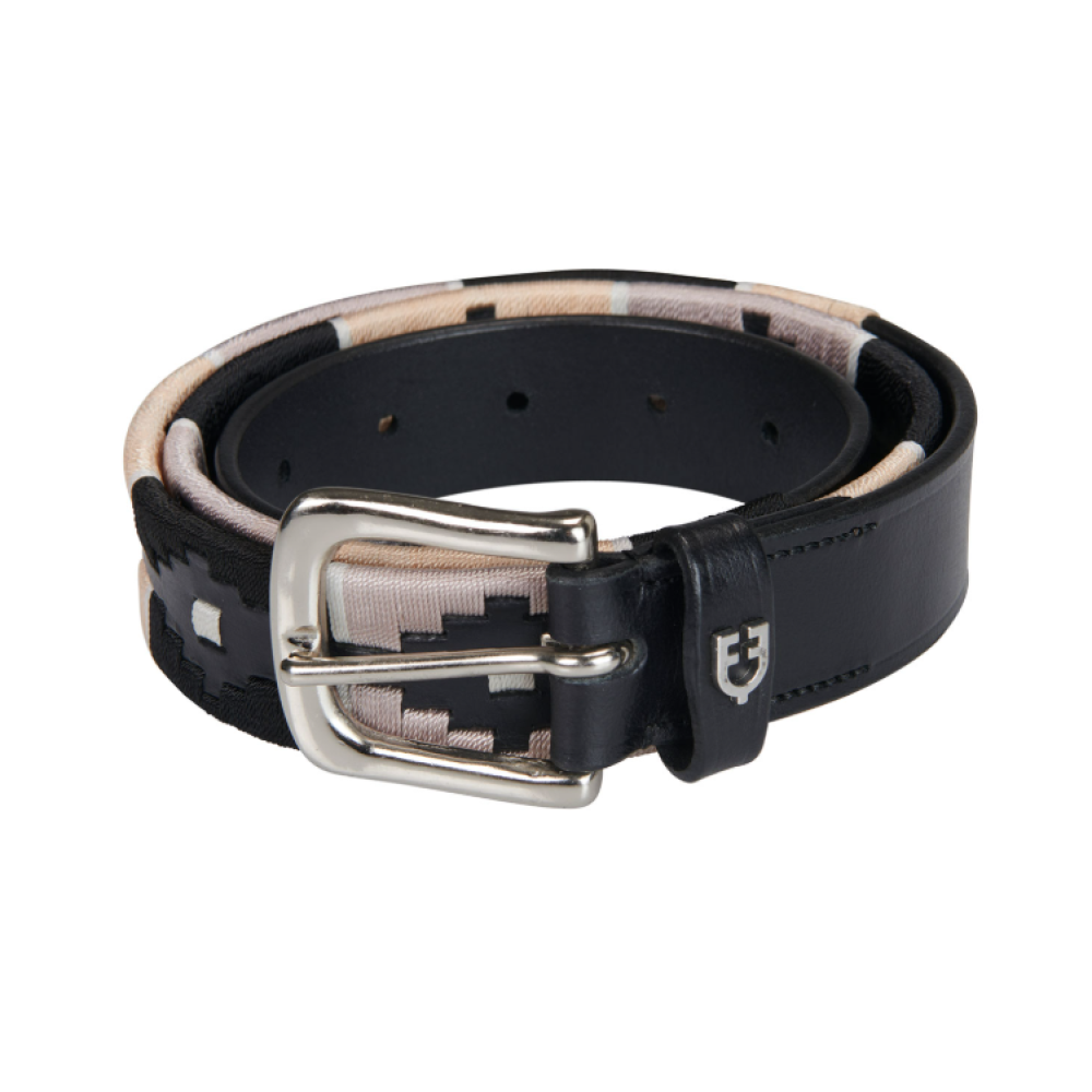 DIRŽAS EQUESTRO ENGLISH BELT WITH SOUTHWEST PATERN (black/pink/beige)