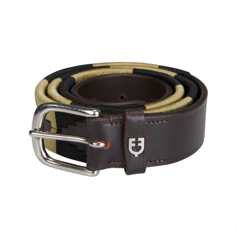 DIRŽAS EQUESTRO ENGLISH BELT WITH SOUTHWEST PATERN (brown/beige/black)