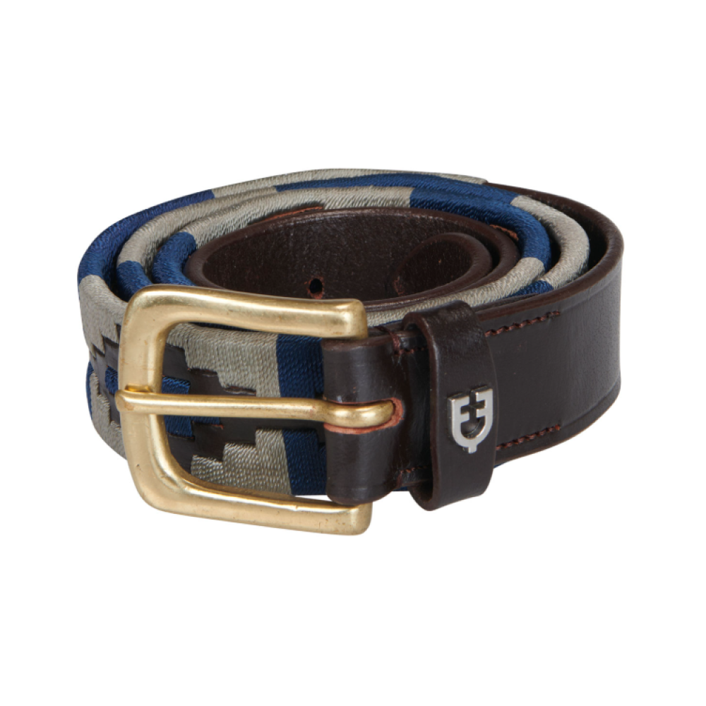DIRŽAS EQUESTRO ENGLISH BELT WITH SOUTHWEST PATERN (brown/navy/grey)