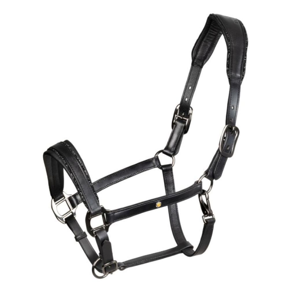 KANTARAS EQUESTRO DIAMOND ANATOMIC LEATHER HALTER (Juoda)