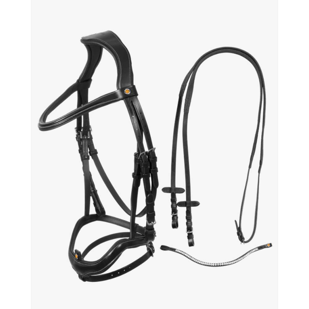 KAMANOS EQUESTRO ANATOMICAL BRIDLE WITH CURVED NOSEBAND (Juoda)