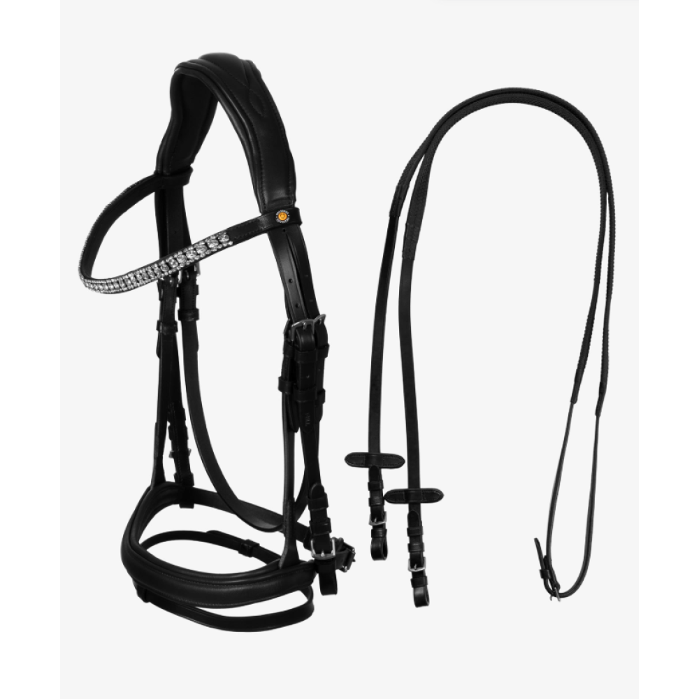 УЗДЕЧКА EQUESTRO ANATOMICAL BRIDLE WITH RINESTONES (Черный)