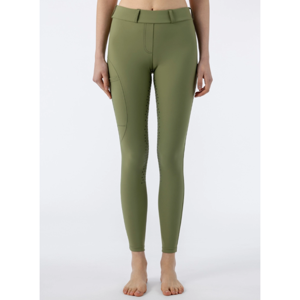 RIDING LEGGINGS EQUILINE EQEDNAF FULL GRIP (Loden Green)