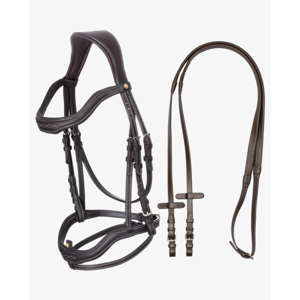 KAMANOS EQUESTRO ENGLISH BRIDLE SOFT LEATHER STICHED BRIDLE (Ruda)
