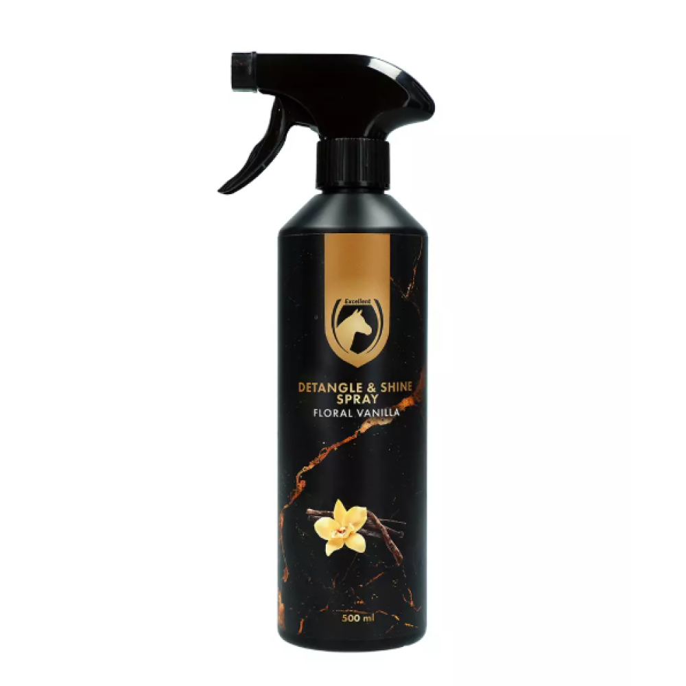 KONDICIONIERIUS KARČIAMS IR UODEGAI EXCELLENT HORSE DETANGLE AND SHINE SPRAY 500ML FLORAL VANILLA 