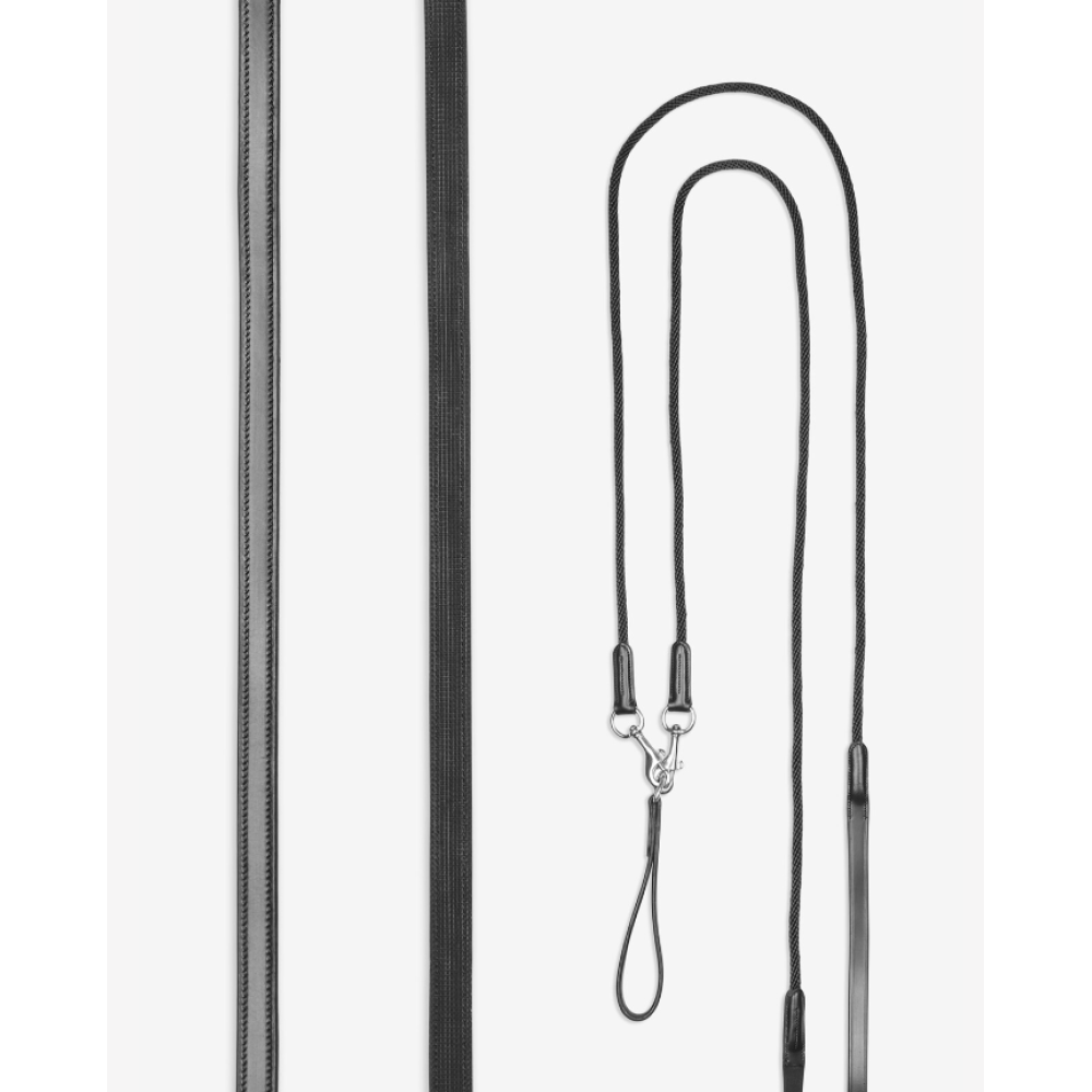 ŠPRUNTAS LEMIEUX LEATHER DRAW REINS (Juoda)