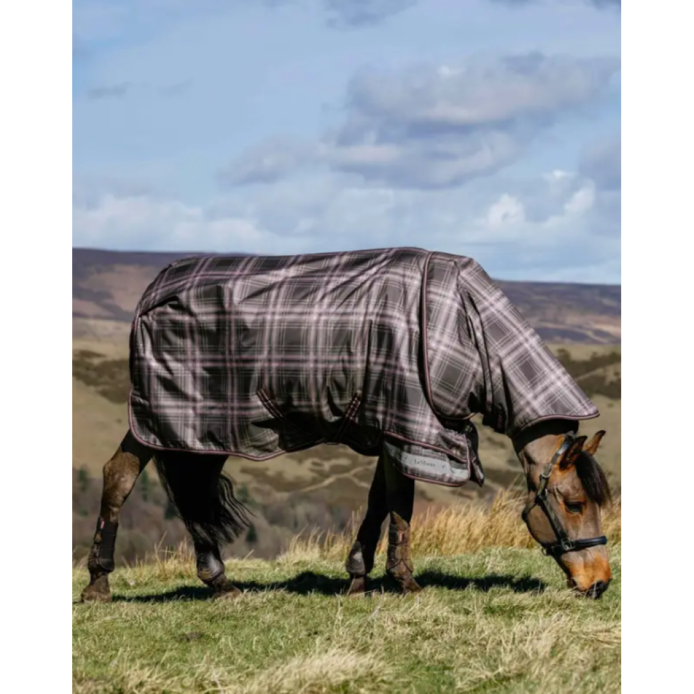 TURNOUT RUG WITH NECK LEMIEUX ARIKA HERITAGE CHECK 200G (Cocoa)