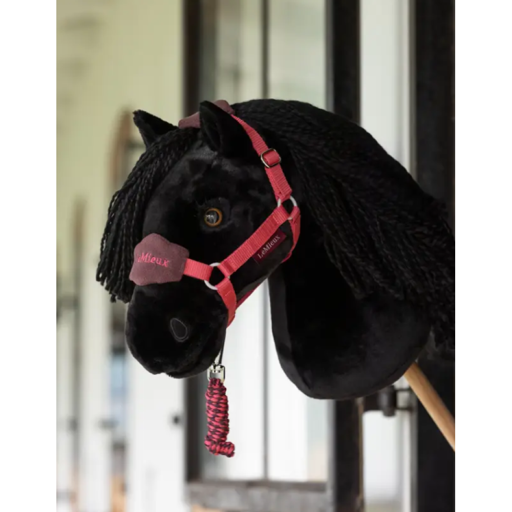 TOY HEADCOLLAR WITH LEADROPE  FOR HOBBY HORSE (Cranberry)