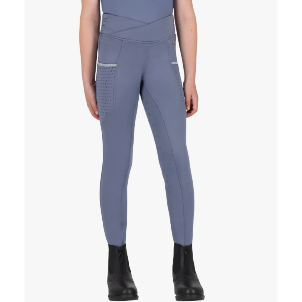 QHP RIDING TIGHTS AUBREE JUNIOR MISTY BLUE