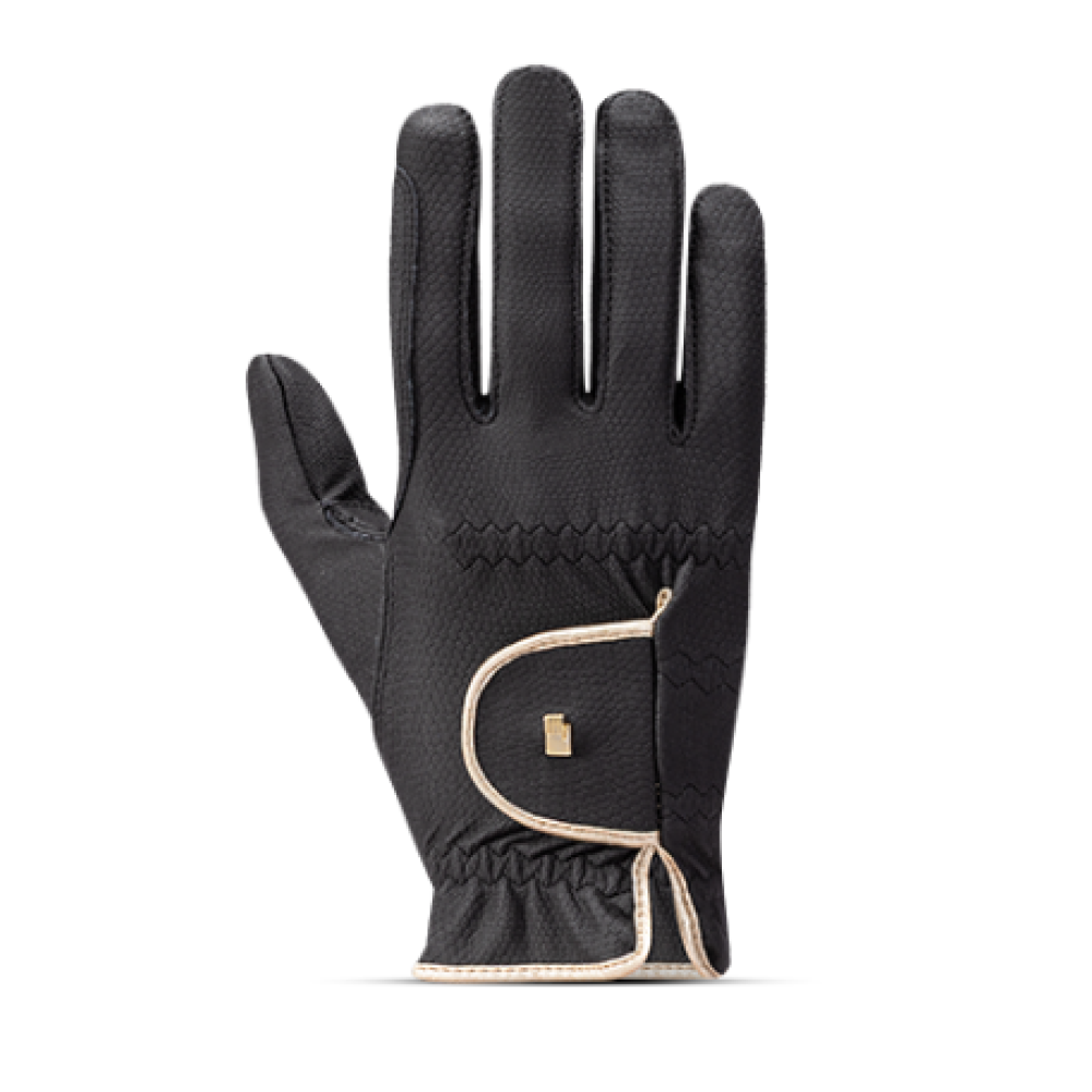 RIDING GLOVES ROECKL LONA (Black/Gold)