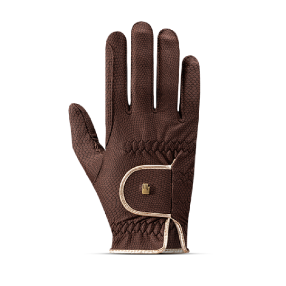 RIDING GLOVES ROECKL LONA (Mocha/Gold)