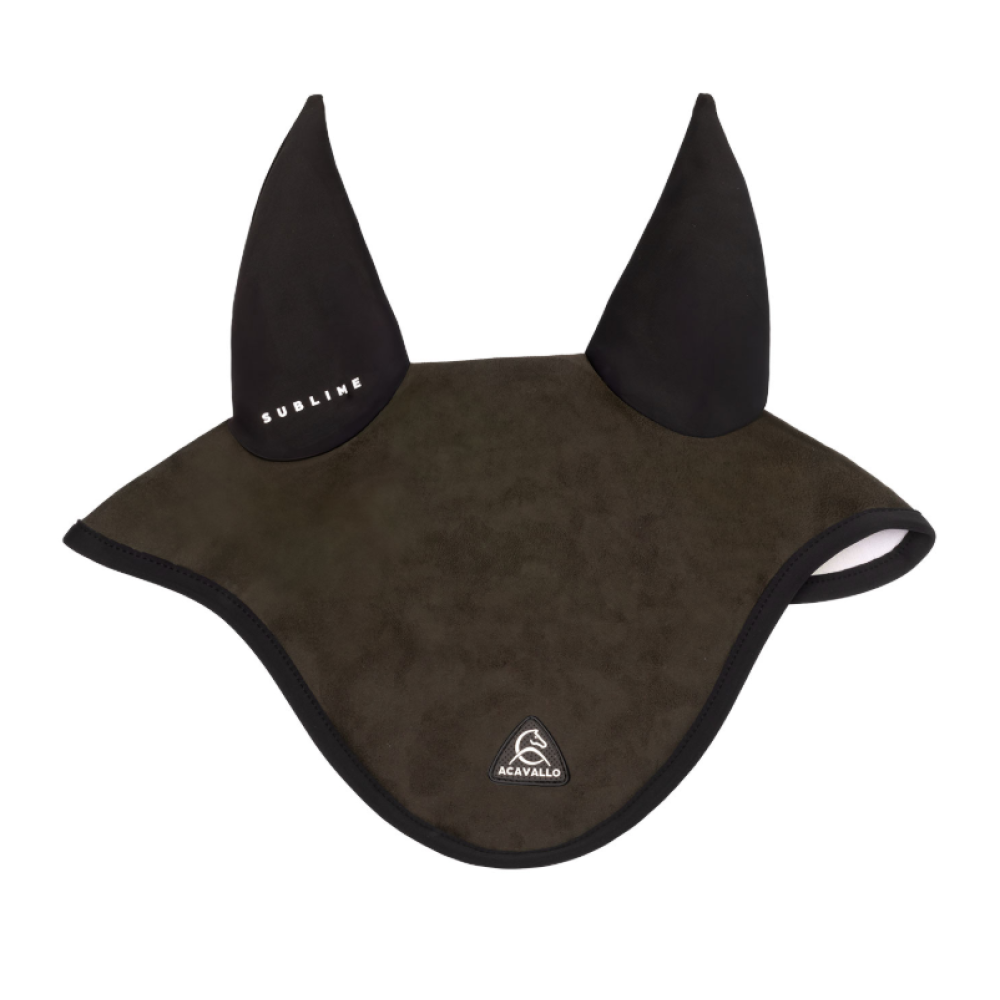 ACAVALLO SUBLIME LOUVRE FLY VEIL WITH SILICONE LOG PATCH (Brown)