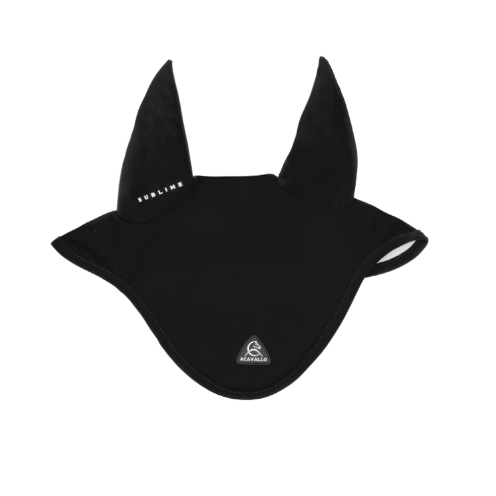 ACAVALLO SUBLIME SPANDEX FLY VEIL WITH SILICONE LOG PATCH (Black)
