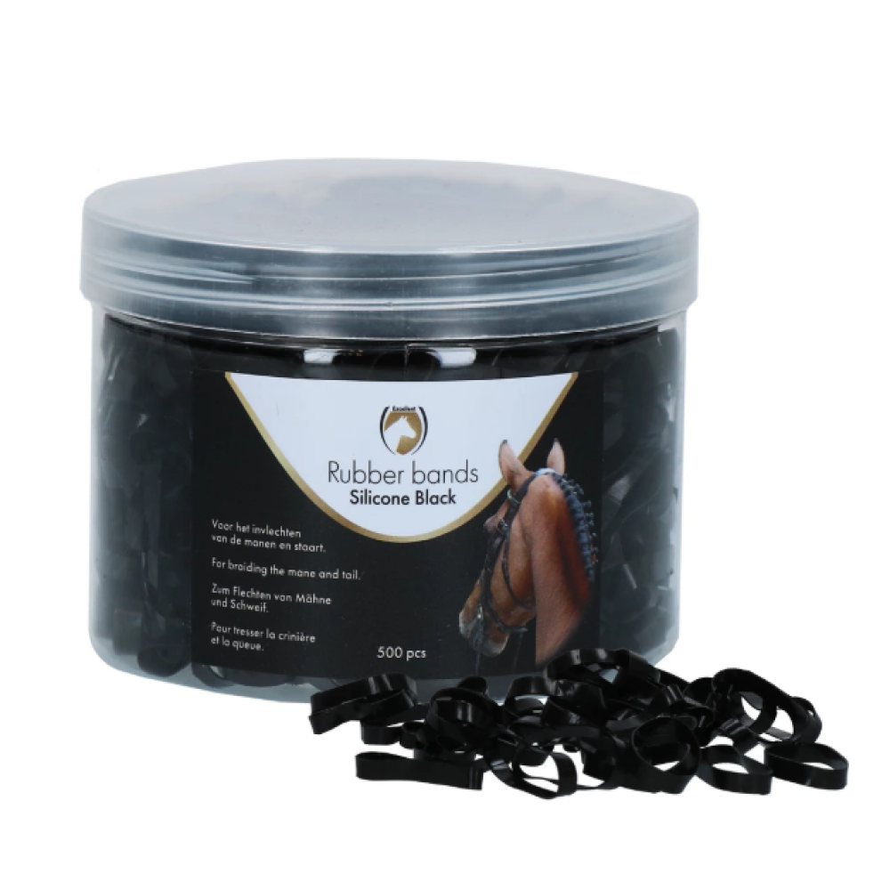 GUMYTĖS KARČIAMS EXCELLENT HORSE RUBBER BANDS SILICONE BLACK