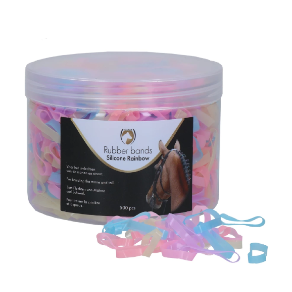GUMYTĖS KARČIAMS EXCELLENT HORSE RUBBER BANDS SILICONE RAINBOW