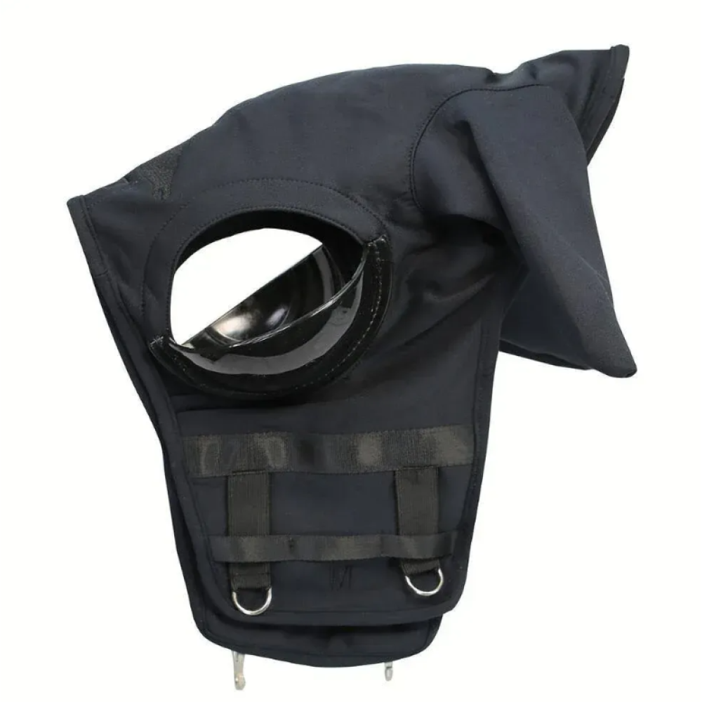 HORSE MASK FENWICK LIQUID TITANIUM WITH BLINKERS SOUND REDUSING EARS (Black)