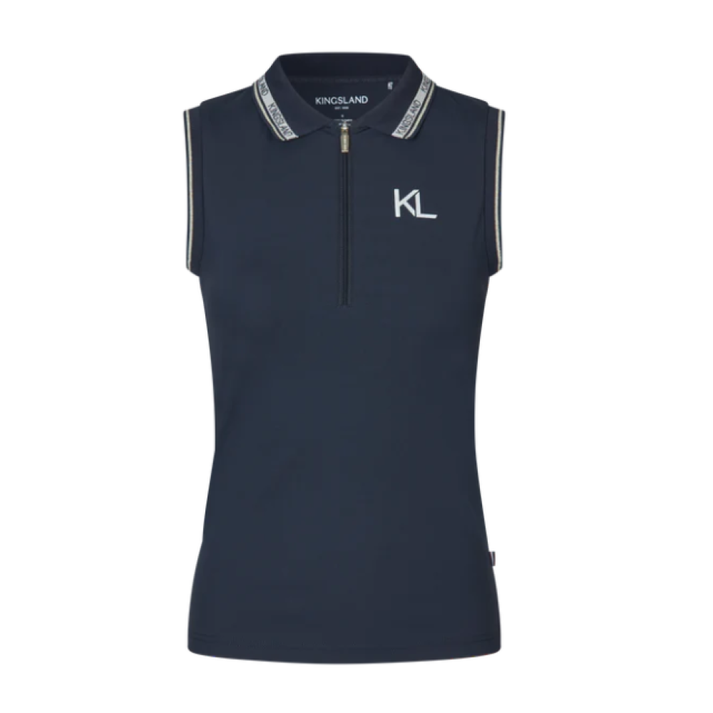 KINGSLAND LADIES KLNAIRA PIQUE SLEEVELSS POLO (Navy)
