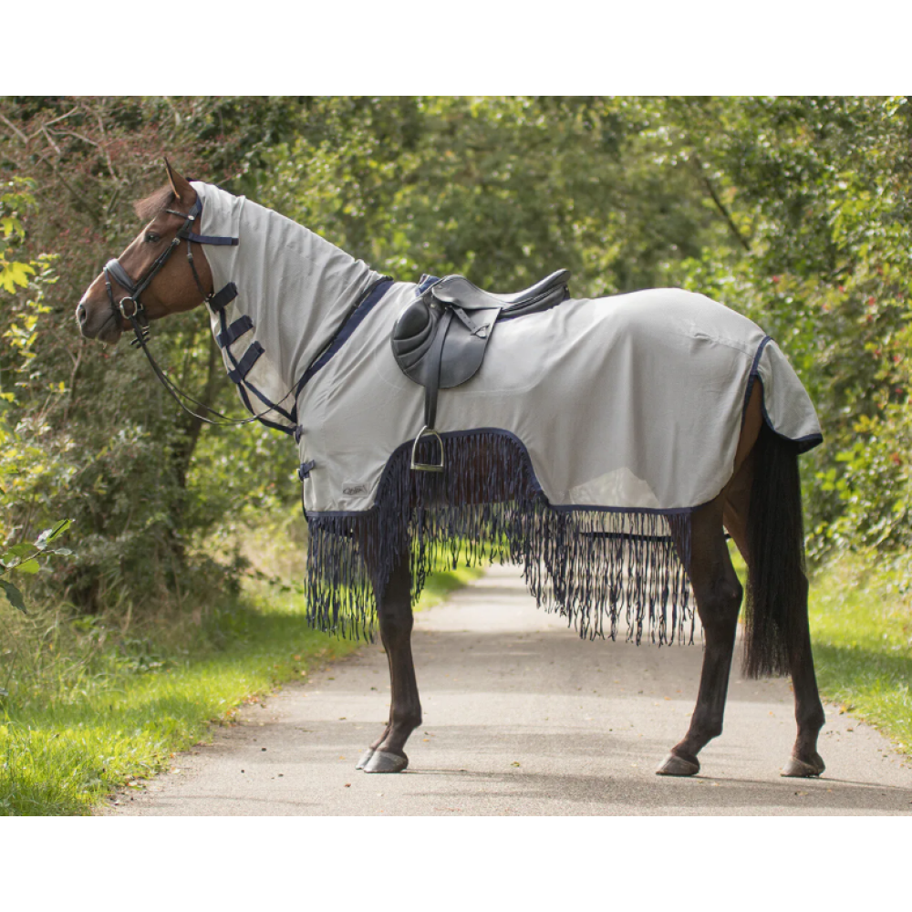 QHP EXERCISE FLY RUG WITH FRINGES